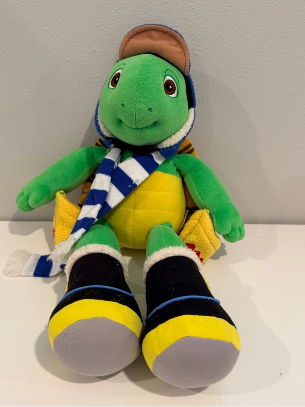Vintage Kid’s Gifts Franklin Turtle Winter Plush Blue Hat Scarf Mittens Kids 16"